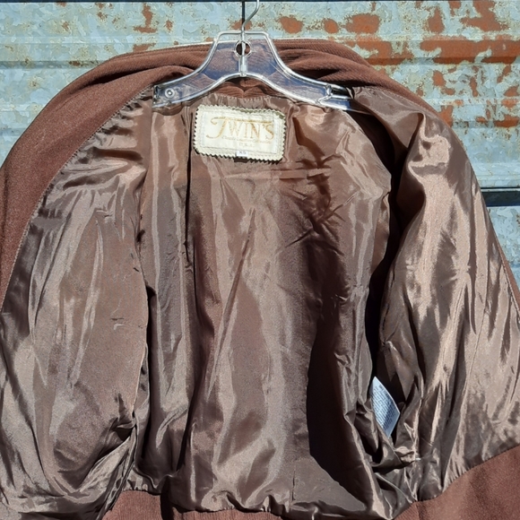 VINTAGE 80's Shimmery Two Toned Leather Jacket NWT - Picture 7 of 16